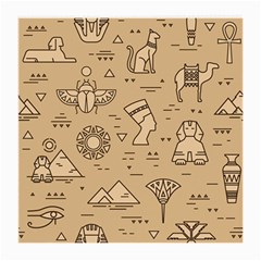 Egyptian-seamless-pattern-symbols-landmarks-signs-egypt Medium Glasses Cloth by Jancukart