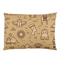 Egyptian-seamless-pattern-symbols-landmarks-signs-egypt Pillow Case by Jancukart