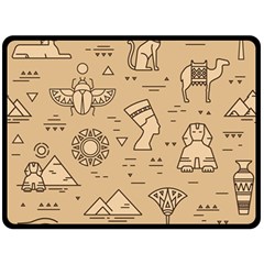 Egyptian-seamless-pattern-symbols-landmarks-signs-egypt Fleece Blanket (large) 