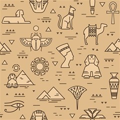 Egyptian-seamless-pattern-symbols-landmarks-signs-egypt Play Mat (square)