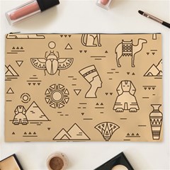 Egyptian-seamless-pattern-symbols-landmarks-signs-egypt Cosmetic Bag (xxl)