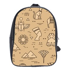 Egyptian-seamless-pattern-symbols-landmarks-signs-egypt School Bag (xl) by Jancukart