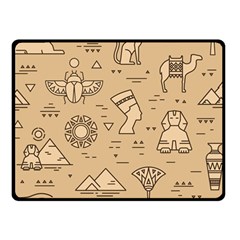 Egyptian-seamless-pattern-symbols-landmarks-signs-egypt Double Sided Fleece Blanket (small) 