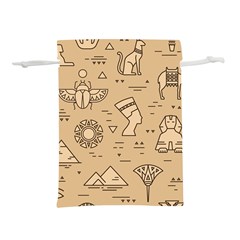 Egyptian-seamless-pattern-symbols-landmarks-signs-egypt Lightweight Drawstring Pouch (m) by Jancukart