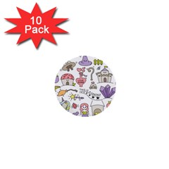 Fantasy-things-doodle-style-vector-illustration 1  Mini Buttons (10 Pack)  by Jancukart