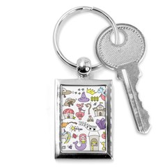 Fantasy-things-doodle-style-vector-illustration Key Chain (rectangle)