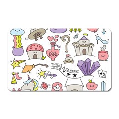 Fantasy-things-doodle-style-vector-illustration Magnet (rectangular)