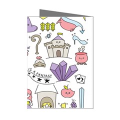 Fantasy-things-doodle-style-vector-illustration Mini Greeting Cards (pkg Of 8) by Jancukart