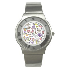 Fantasy-things-doodle-style-vector-illustration Stainless Steel Watch by Jancukart