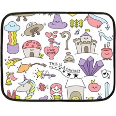 Fantasy-things-doodle-style-vector-illustration Double Sided Fleece Blanket (mini) 