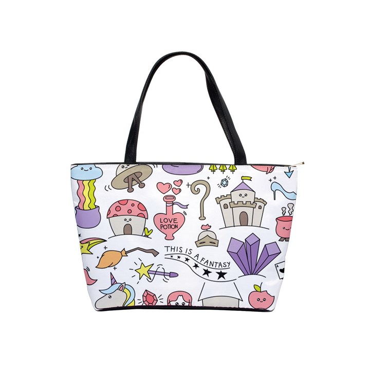 Fantasy-things-doodle-style-vector-illustration Classic Shoulder Handbag