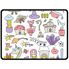 Fantasy-things-doodle-style-vector-illustration Fleece Blanket (large) 