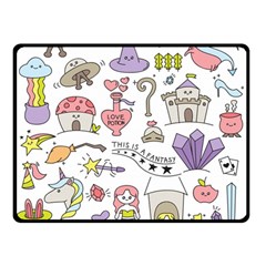 Fantasy-things-doodle-style-vector-illustration Double Sided Fleece Blanket (small) 