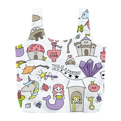 Fantasy-things-doodle-style-vector-illustration Full Print Recycle Bag (l) by Jancukart