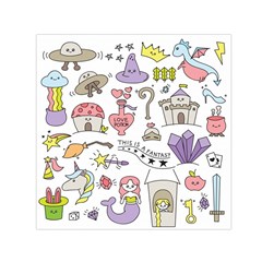 Fantasy-things-doodle-style-vector-illustration Square Satin Scarf (30  X 30 )