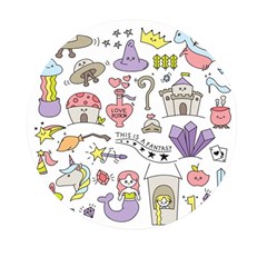 Fantasy-things-doodle-style-vector-illustration Mini Round Pill Box by Jancukart