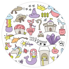 Fantasy-things-doodle-style-vector-illustration Round Trivet