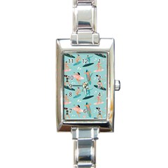 Beach-surfing-surfers-with-surfboards-surfer-rides-wave-summer-outdoors-surfboards-seamless-pattern- Rectangle Italian Charm Watch by Jancukart