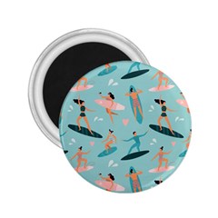 Beach-surfing-surfers-with-surfboards-surfer-rides-wave-summer-outdoors-surfboards-seamless-pattern- 2 25  Magnets by Jancukart