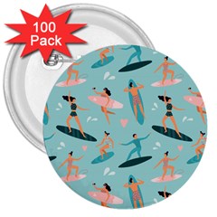 Beach-surfing-surfers-with-surfboards-surfer-rides-wave-summer-outdoors-surfboards-seamless-pattern- 3  Buttons (100 Pack) 