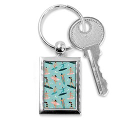 Beach-surfing-surfers-with-surfboards-surfer-rides-wave-summer-outdoors-surfboards-seamless-pattern- Key Chain (rectangle)