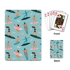 Beach-surfing-surfers-with-surfboards-surfer-rides-wave-summer-outdoors-surfboards-seamless-pattern- Playing Cards Single Design (rectangle) by Jancukart