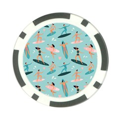 Beach-surfing-surfers-with-surfboards-surfer-rides-wave-summer-outdoors-surfboards-seamless-pattern- Poker Chip Card Guard