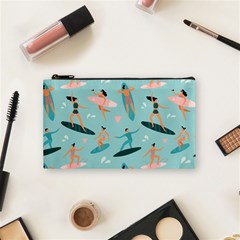 Beach-surfing-surfers-with-surfboards-surfer-rides-wave-summer-outdoors-surfboards-seamless-pattern- Cosmetic Bag (small)