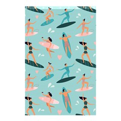 Beach-surfing-surfers-with-surfboards-surfer-rides-wave-summer-outdoors-surfboards-seamless-pattern- Shower Curtain 48  X 72  (small)  by Jancukart