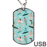 Beach-surfing-surfers-with-surfboards-surfer-rides-wave-summer-outdoors-surfboards-seamless-pattern- Dog Tag USB Flash (Two Sides) Front