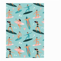 Beach-surfing-surfers-with-surfboards-surfer-rides-wave-summer-outdoors-surfboards-seamless-pattern- Small Garden Flag (two Sides) by Jancukart