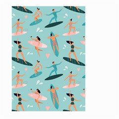 Beach-surfing-surfers-with-surfboards-surfer-rides-wave-summer-outdoors-surfboards-seamless-pattern- Large Garden Flag (two Sides)