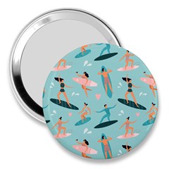 Beach-surfing-surfers-with-surfboards-surfer-rides-wave-summer-outdoors-surfboards-seamless-pattern- 3  Handbag Mirrors