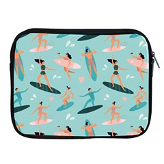 Beach-surfing-surfers-with-surfboards-surfer-rides-wave-summer-outdoors-surfboards-seamless-pattern- Apple Ipad 2/3/4 Zipper Cases