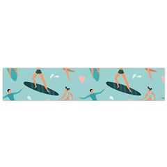 Beach-surfing-surfers-with-surfboards-surfer-rides-wave-summer-outdoors-surfboards-seamless-pattern- Small Flano Scarf by Jancukart