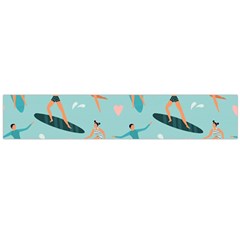 Beach-surfing-surfers-with-surfboards-surfer-rides-wave-summer-outdoors-surfboards-seamless-pattern- Large Flano Scarf 