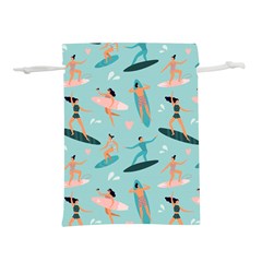 Beach-surfing-surfers-with-surfboards-surfer-rides-wave-summer-outdoors-surfboards-seamless-pattern- Lightweight Drawstring Pouch (l) by Jancukart