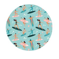 Beach-surfing-surfers-with-surfboards-surfer-rides-wave-summer-outdoors-surfboards-seamless-pattern- Mini Round Pill Box (pack Of 5) by Jancukart