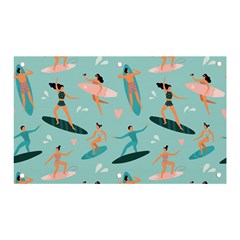 Beach-surfing-surfers-with-surfboards-surfer-rides-wave-summer-outdoors-surfboards-seamless-pattern- Banner And Sign 5  X 3  by Jancukart