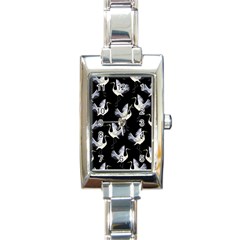 Crane-pattern Rectangle Italian Charm Watch