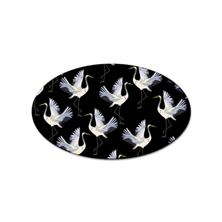 Crane-pattern Sticker Oval (10 pack)