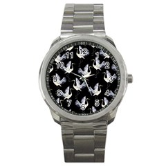 Crane-pattern Sport Metal Watch