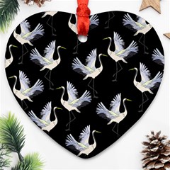 Crane-pattern Heart Ornament (Two Sides)