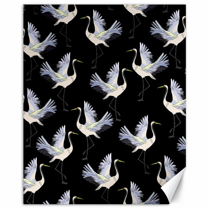 Crane-pattern Canvas 11  x 14 