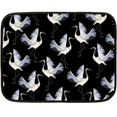 Crane-pattern Double Sided Fleece Blanket (Mini) 