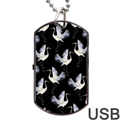 Crane-pattern Dog Tag USB Flash (One Side)