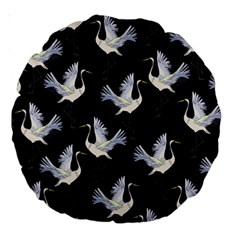 Crane-pattern Large 18  Premium Round Cushions