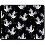 Crane-pattern Double Sided Fleece Blanket (Medium)  58.8 x47.4  Blanket Front