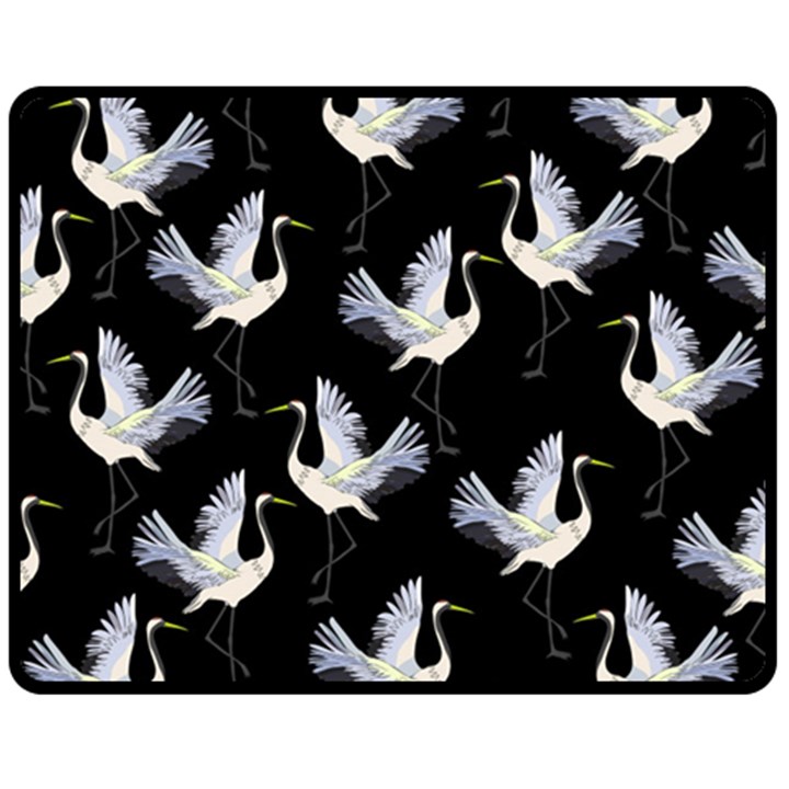 Crane-pattern Double Sided Fleece Blanket (Medium) 