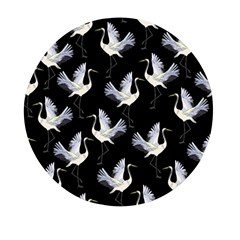 Crane-pattern Mini Round Pill Box